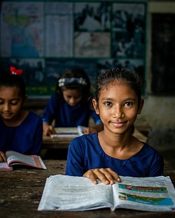 A student in school